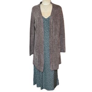Barefoot Dreams Cozy Chic Lite Long‎ Open Cardigan in Heather Cocoa Taupe…